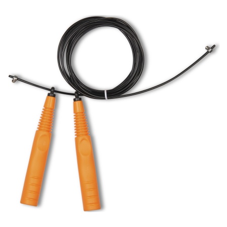 Купить Скакалка высокооборотная Кроссфит стальной шнур в оплетке 2.9 м чёрно-оранжевая в Туапсе 